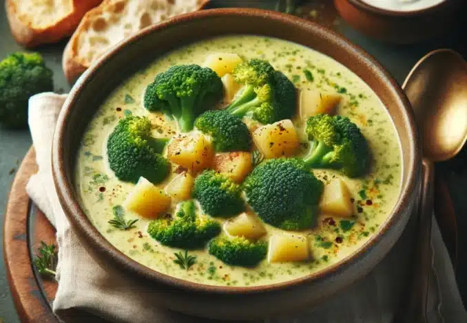 brokkoli creme suppe mit kartoffeln