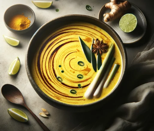thai suppe mit kokosmilch zitronengras und ingwer