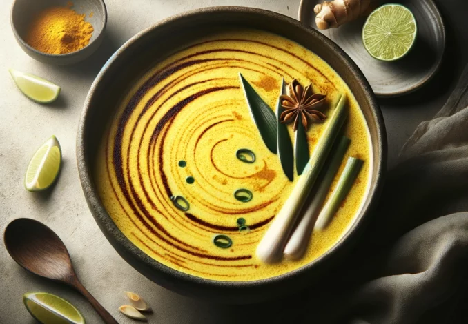thai suppe mit kokosmilch zitronengras und ingwer
